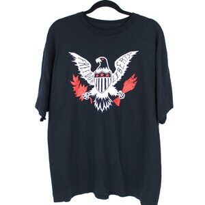 MELMARC Men's Black T-Shirt Size 2XL Graphics "FREEDOM LIBERTY" 100% Cotton